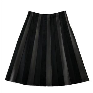ISDA Leather/Suede Panel Skirt